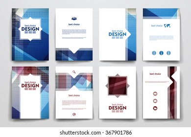 Set of brochure, poster design templates in abstract style