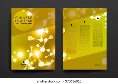 Set of brochure, poster design templates in Chinese New Year style