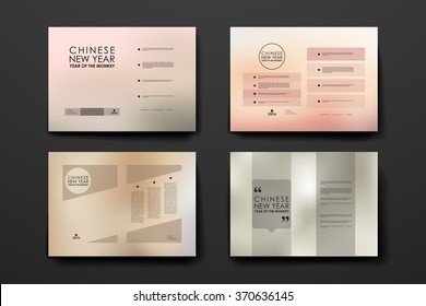 Set of brochure, poster design templates in Chinese New Year style