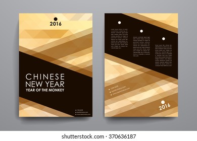 Set of brochure, poster design templates in Chinese New Year style