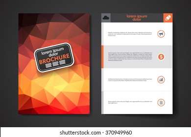 Set of brochure, poster design templates in polygonal style