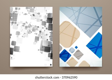 Set of brochure, poster design templates in abstract style