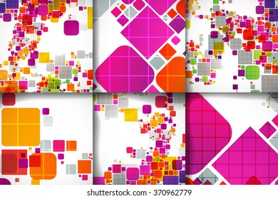 Set of brochure, poster design templates in abstract style