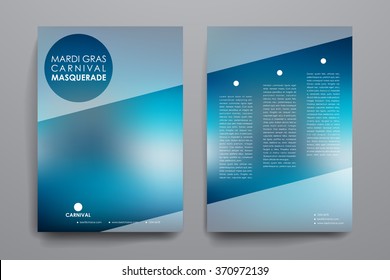 Set of brochure, poster design templates in Mardi Gras style