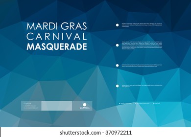 Set of brochure, poster design templates in Mardi Gras style