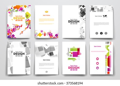 Set of brochure, poster design templates in abstract style