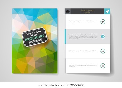 Set of brochure, poster design templates in polygonal style