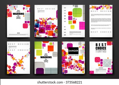 Set of brochure, poster design templates in abstract style