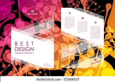 Set of brochure, poster design templates in DNA molecule style