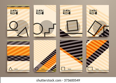 Set of brochure, poster design templates in abstract background style