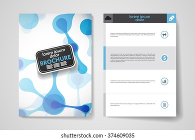 Set of brochure, poster design templates in DNA molecule style