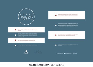 Set of brochure, poster design templates in Presidents Day style
