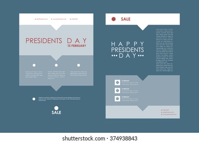 Set of brochure, poster design templates in Presidents Day style