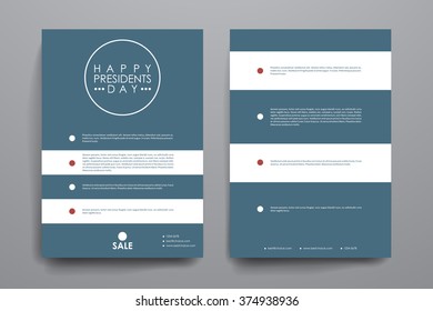 Set of brochure, poster design templates in Presidents Day style