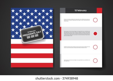 Set of brochure, poster design templates in Presidents Day style