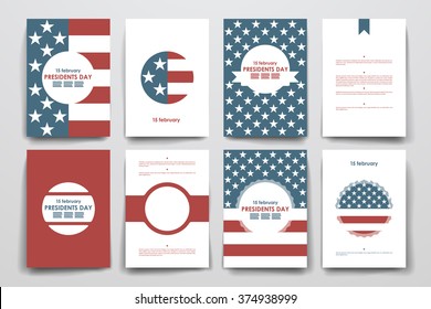 Set of brochure, poster design templates in Presidents Day style