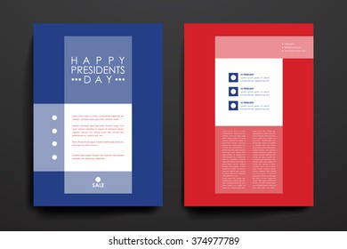 Set of brochure, poster design templates in Presidents Day style