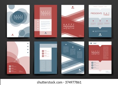 Set of brochure, poster design templates in Presidents Day style