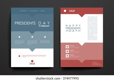 Set of brochure, poster design templates in Presidents Day style