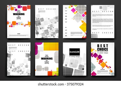 Set of brochure, poster design templates in abstract style