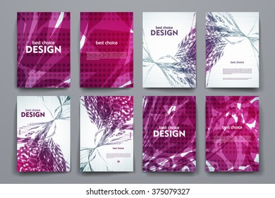 Set of brochure, poster design templates in abstract background style