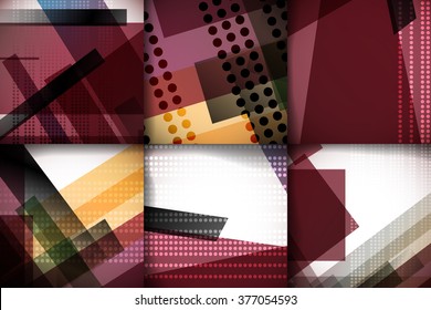 Set of brochure, poster design templates in abstract style