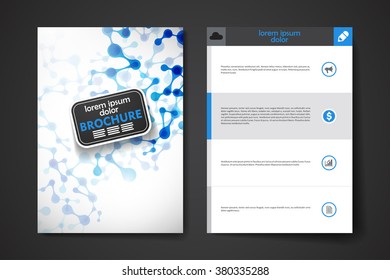 Set of brochure, poster design templates in DNA molecule style