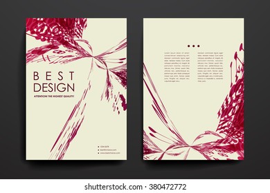 Set of brochure, poster design templates in abstract style
