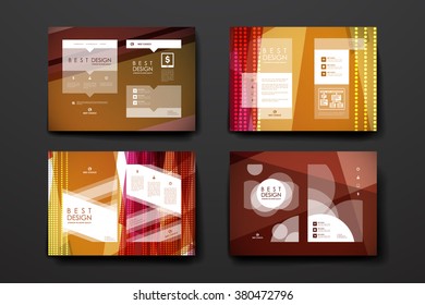Set of brochure, poster design templates in abstract style