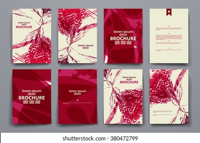 Set of brochure, poster design templates in abstract style