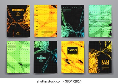 Set of brochure, poster design templates in abstract style