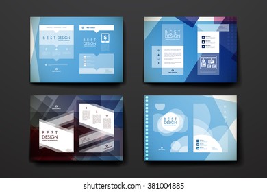 Set of brochure, poster design templates in abstract style