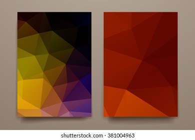 Set of brochure, poster design templates in polygonal style