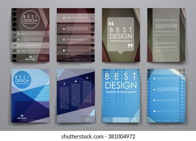 Set of brochure, poster design templates in abstract style