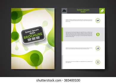 Set of brochure, poster design templates in DNA molecule style