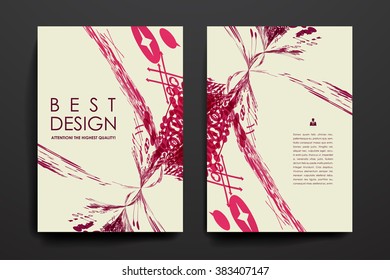 Set of brochure, poster design templates in abstract style