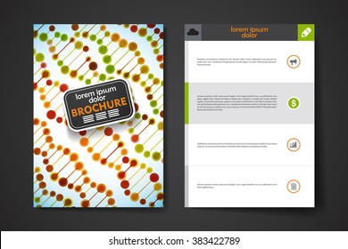 Set of brochure, poster design templates in DNA molecule style