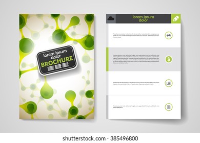Set of brochure, poster design templates in DNA molecule style