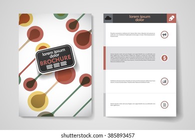 Set of brochure, poster design templates in DNA molecule style