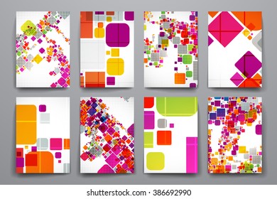 Set of brochure, poster design templates in abstract style