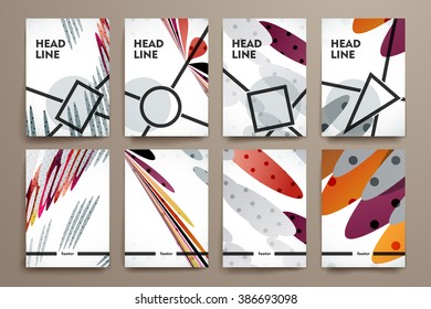 Set of brochure, poster design templates in abstract background style