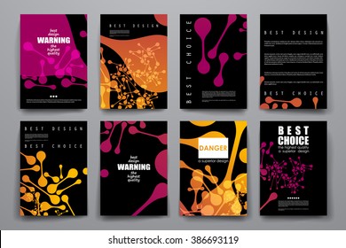 Set of brochure, poster design templates in DNA molecule style