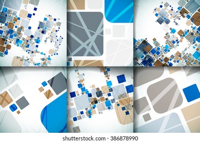 Set of brochure, poster design templates in abstract background style