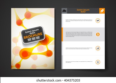 Set of brochure, poster design templates in DNA molecule style