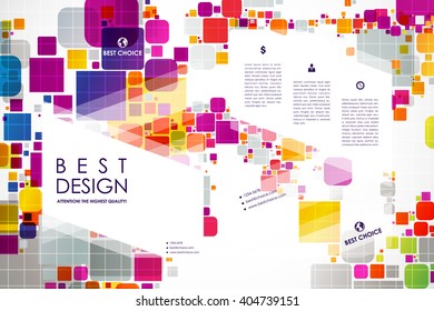 Set of brochure, poster design templates in abstract style