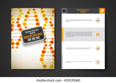 Set of brochure, poster design templates in DNA molecule style