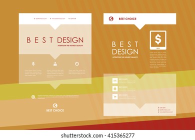 Set of brochure, poster design templates in abstract background style