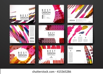 Set of brochure, poster design templates in abstract background style