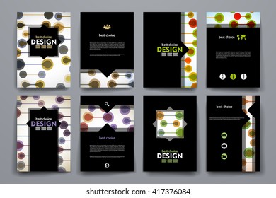 Set of brochure, poster design templates in DNA molecule style