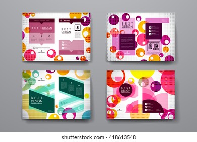 Set of brochure, poster design templates in abstract background style